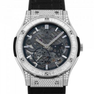 ウブロ HUBLOT クラシックフュージョン クラシコ ウルトラシン チタニウム ジュエリー 515.NX.0170.LR.0904 グレー文字盤 中古 腕時計 メンズ(腕時計(アナログ))