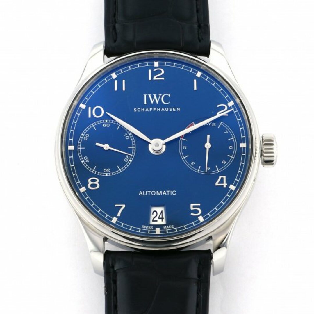 IWC ポルトギーゼ オートマティック 7デイズ IW500710 ブルー文字盤  腕時計 メンズ腕時計(アナログ)