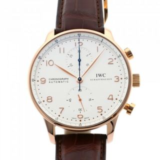 IWC ポルトギーゼ クロノグラフ IW371480 シルバー文字盤 中古 腕時計 メンズ(腕時計(アナログ))