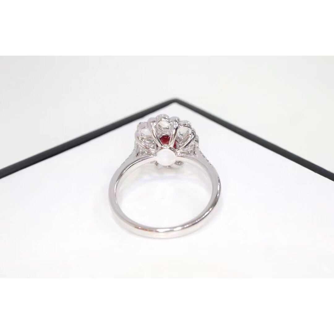 天然 ルビー ダイヤモンド リング 0.45ct k18 f