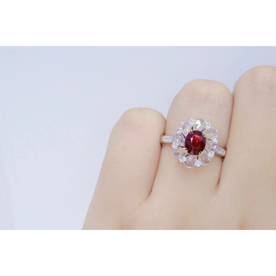 天然 ルビー ダイヤモンド リング 1.14ct k18 ¥