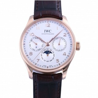 IWC ポルトギーゼ パーペチュアル・カレンダー 42 IW344202 シルバー文字盤 中古 腕時計 メンズ(腕時計(アナログ))