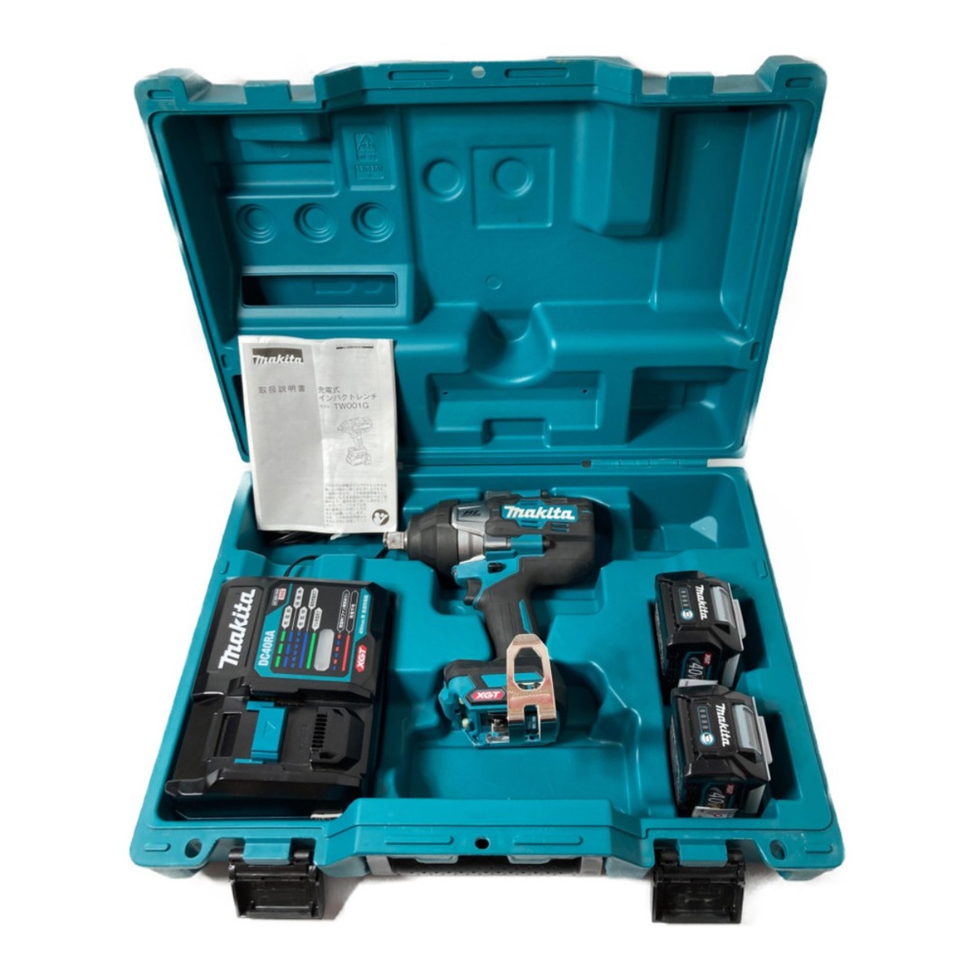 Makita ＊＊MAKITA マキタ 40Vmax 充電式インパクトレンチ （バッテリ2個・充電器・ケース付） TW001GRDX ブルーの通販  by なんでもリサイクルビッグバンラクマ店's shop｜マキタならラクマ