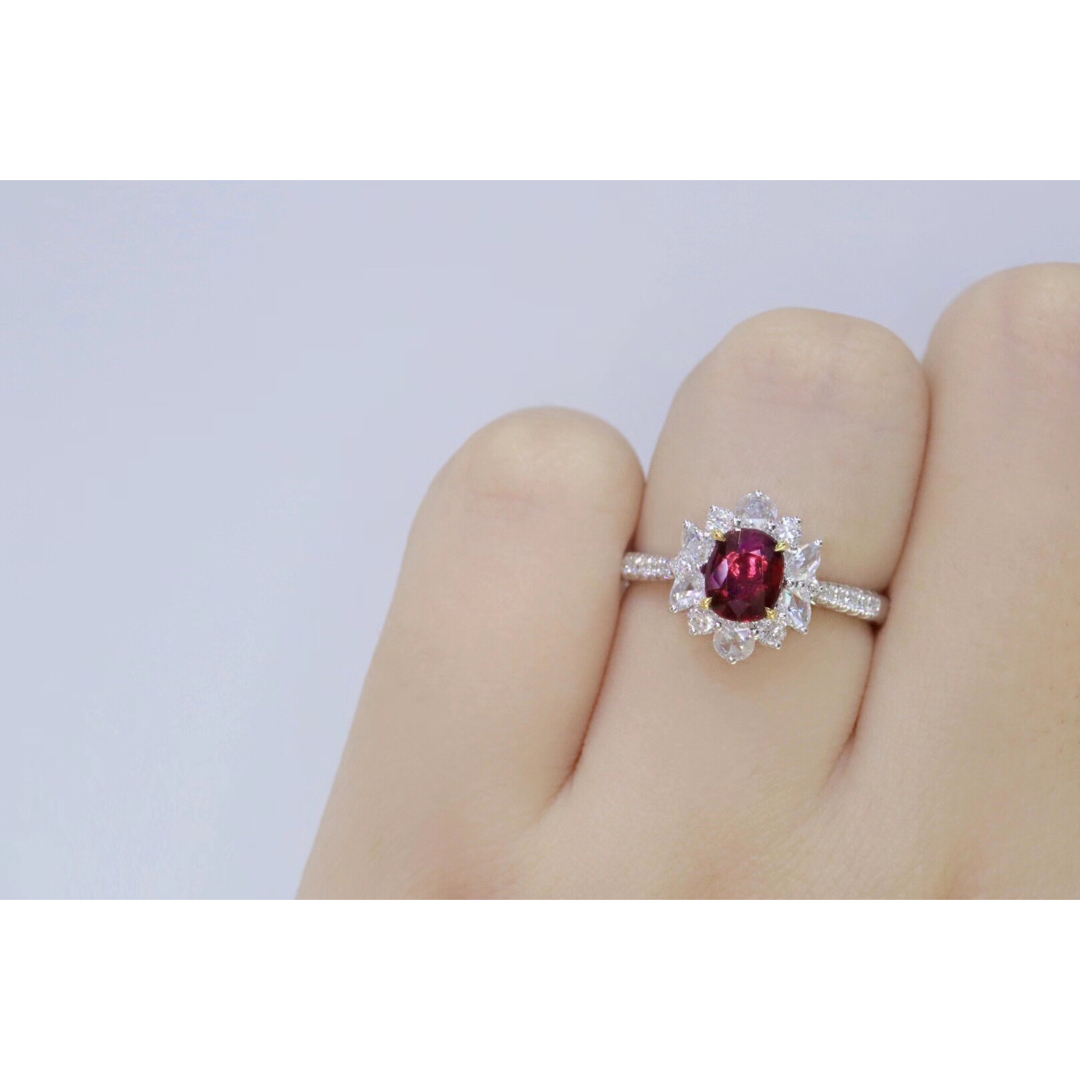 ⭐天然 ルビー ダイヤモンド リング k18 1.07ct