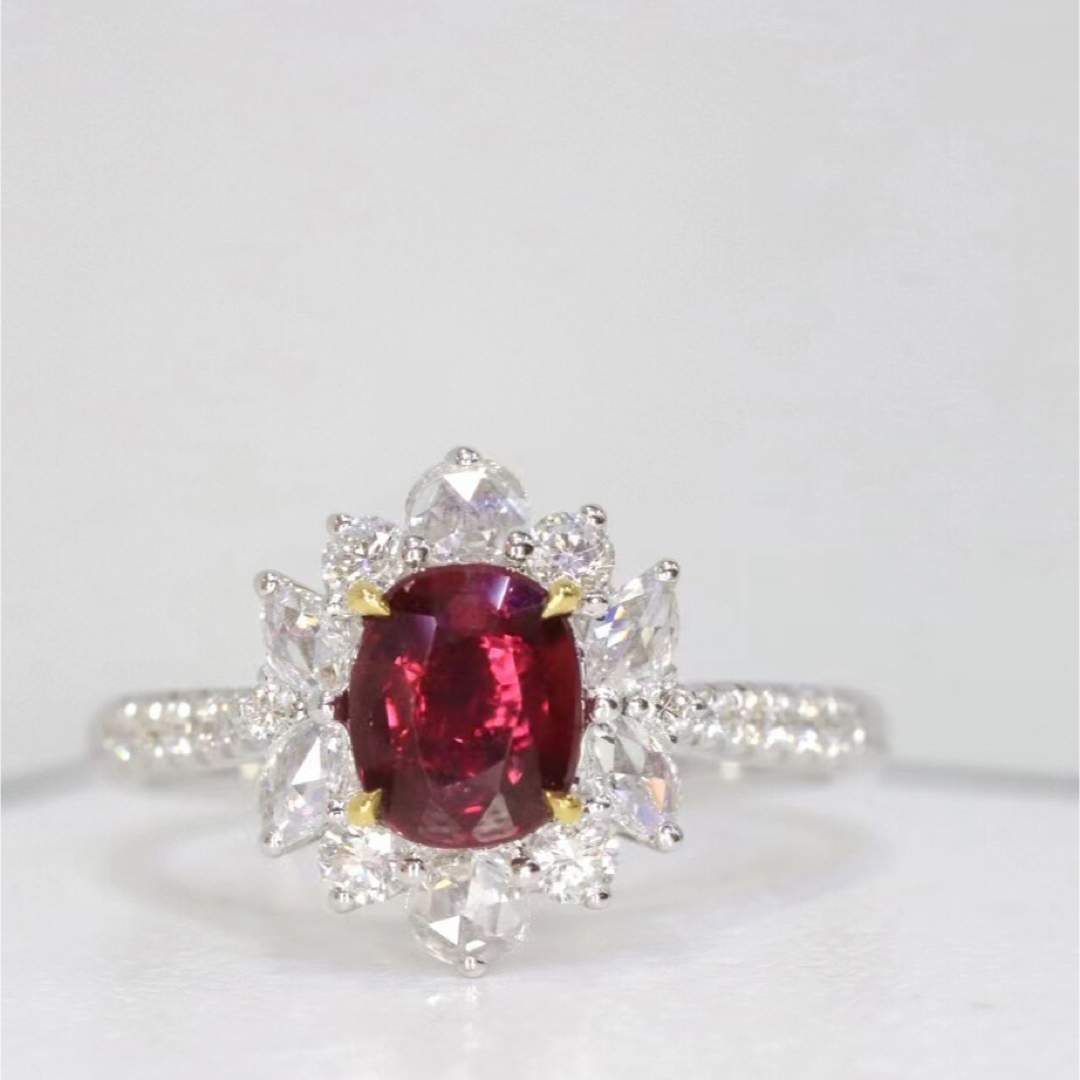 天然 ルビー ダイヤモンド リング 1.28ct k18 fギフト