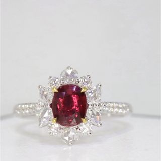 天然 ルビー ダイヤモンド リング 1.01ct k18 f(リング(指輪))