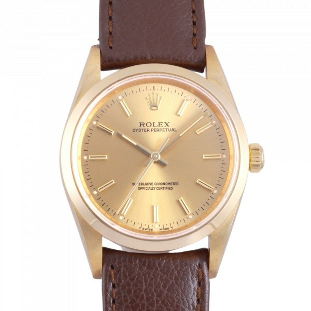 腕時計(アナログ)ロレックス ROLEX オイスターパーペチュアル 14208 シャンパン文字盤  腕時計 メンズ