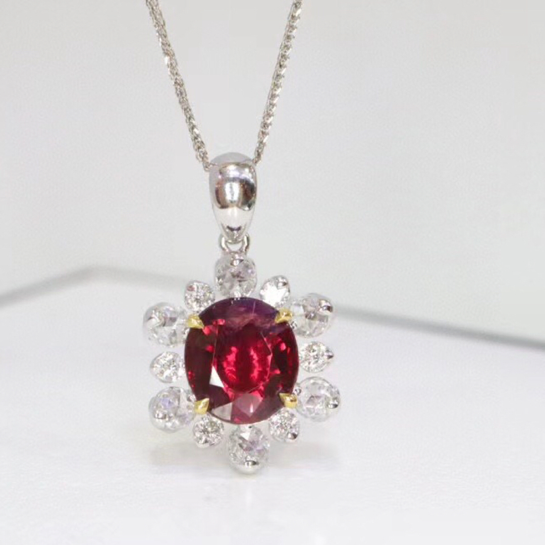 ファッション通販 天然 ルビー ダイヤ ペンダントトップ1.01ct k18 f