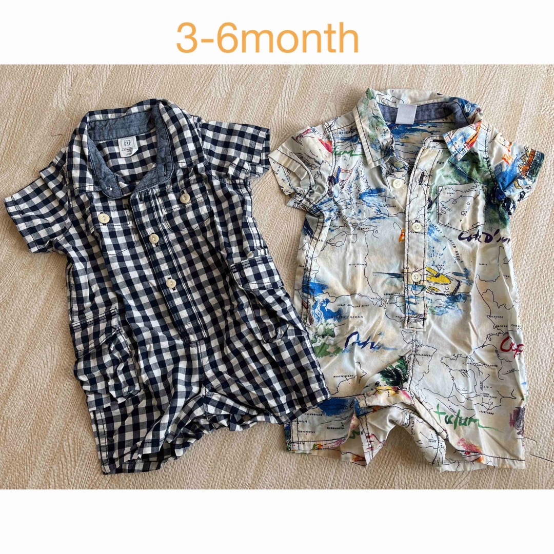 babyGAP(ベビーギャップ)のbaby GAP  ワイシャツ　ベビーロンパースセット キッズ/ベビー/マタニティのベビー服(~85cm)(ロンパース)の商品写真