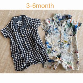 ベビーギャップ(babyGAP)のbaby GAP  ワイシャツ　ベビーロンパースセット(ロンパース)