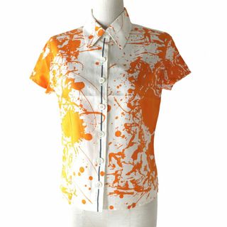 80/20クロス HERMES エルメス ヴィンテージ 総柄ポロシャツ コットン