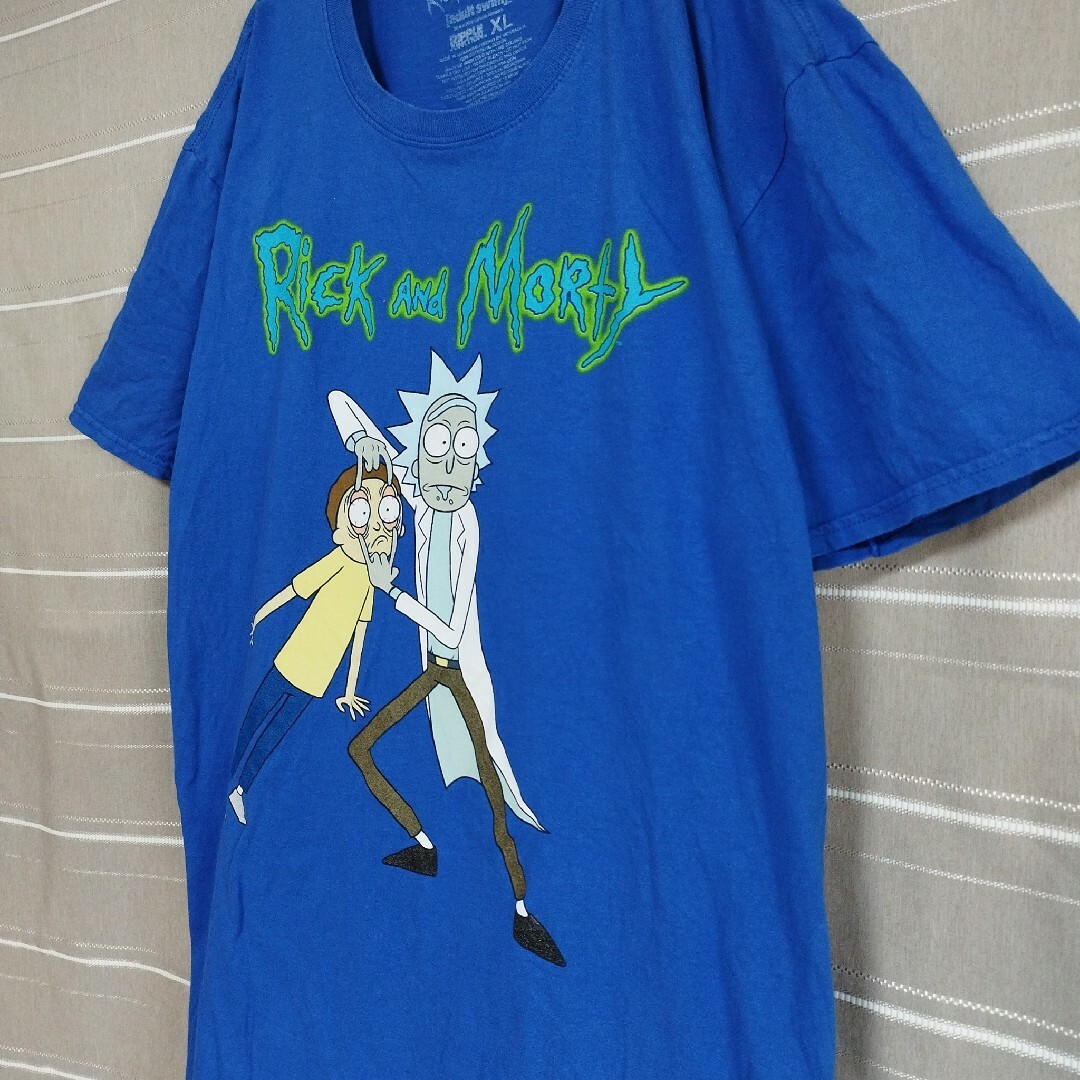 リックアンドモーティアニメキャラクターTシャツtシャツカートゥーンUS古着XL青
