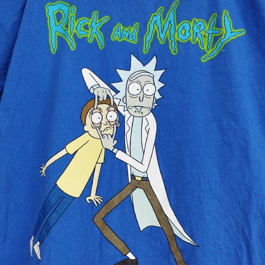 リックアンドモーティアニメキャラクターTシャツtシャツカートゥーンUS古着XL青