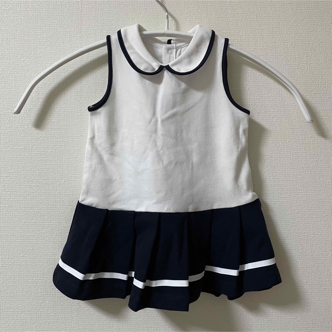 未使用タグ付　Jacadi ノースリーブワンピース　サイズ12M