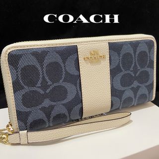 コーチ(COACH)のコーチ 財布 人気のデニム×レザー☆男女 贈り物にも(長財布)