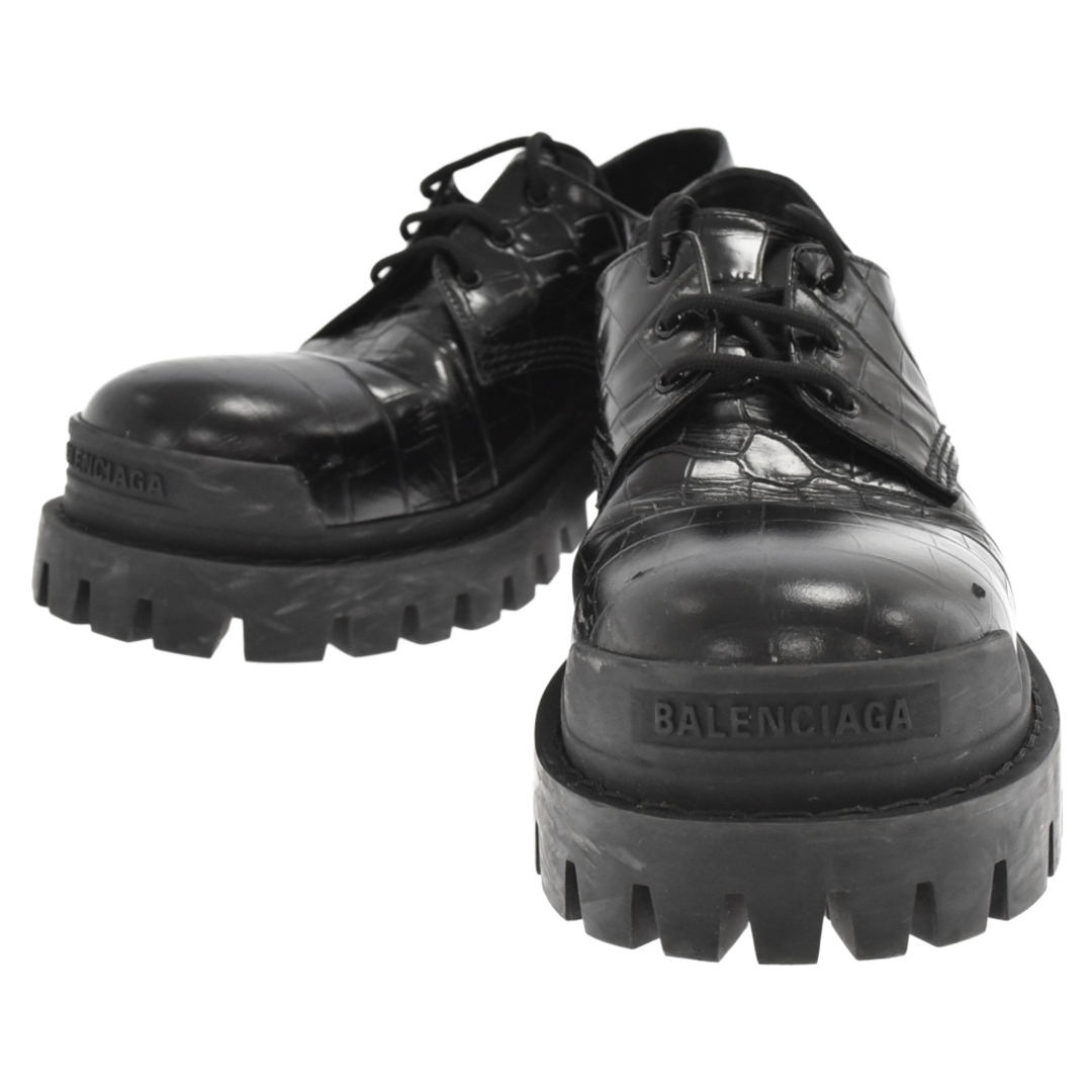 BALENCIAGA バレンシアガ SERGENT 型押しレースアップロゴダービー