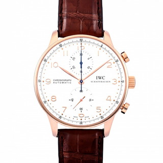 IWC ポルトギーゼ クロノグラフ IW371480 シルバー文字盤 中古 腕時計 メンズ(腕時計(アナログ))