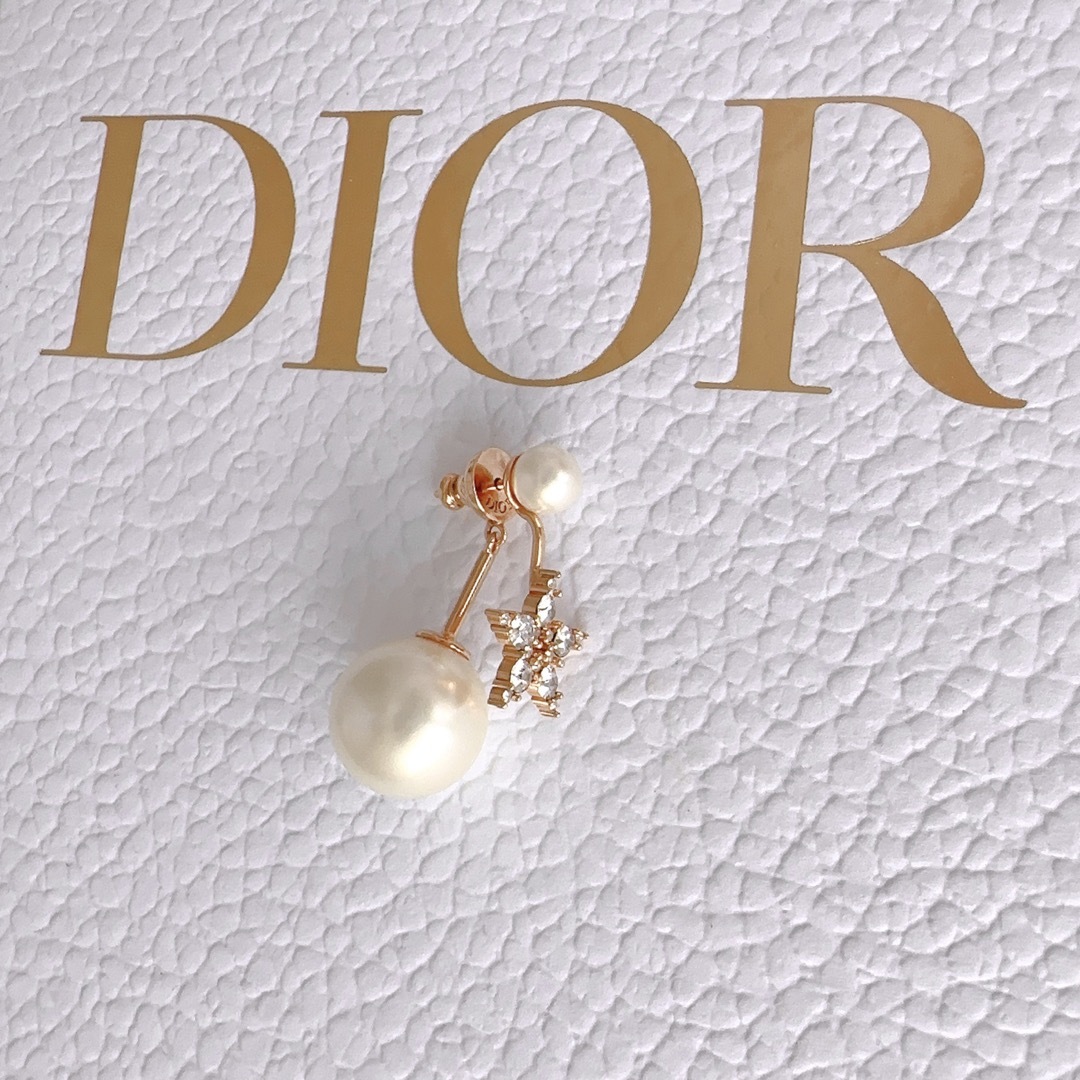 DIOR ディオール　クリスタル　パール　スター　星　片耳　ピアス　イヤリングピアス