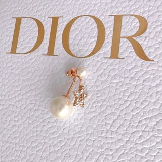 クリスチャンディオール(Christian Dior)のDIOR ディオール　クリスタル　パール　スター　星　片耳　ピアス　イヤリング(ピアス)