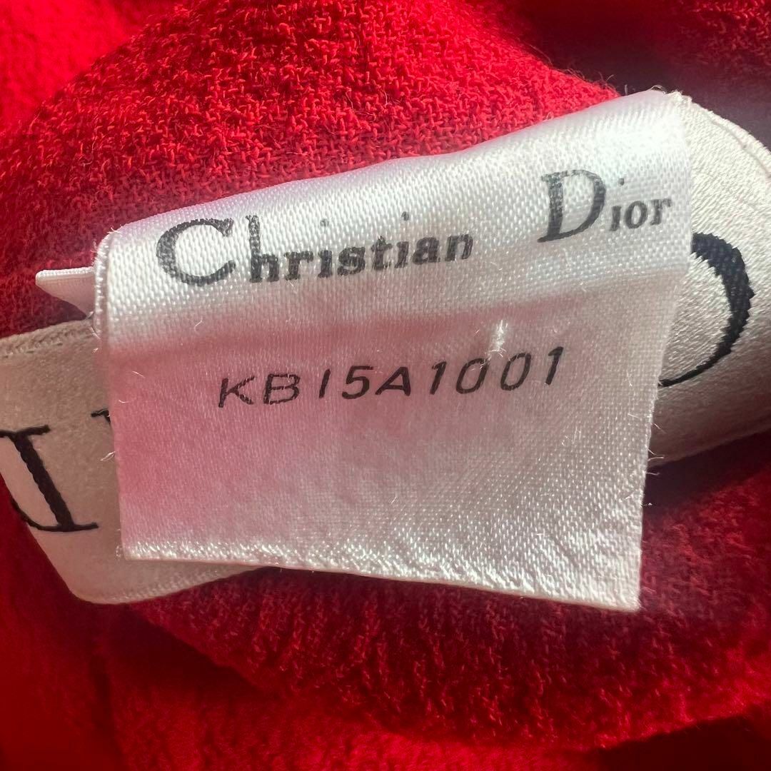 Christian Dior(クリスチャンディオール)の【良品】Christian Dior リネンライクジャケット レッド M レディースのジャケット/アウター(テーラードジャケット)の商品写真