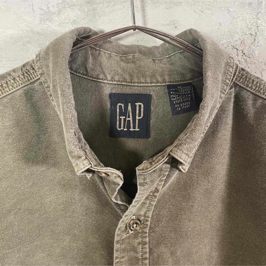 80s 90s USA製 OLD GAP ピグメントダイ ボタンダウンシャツ　M