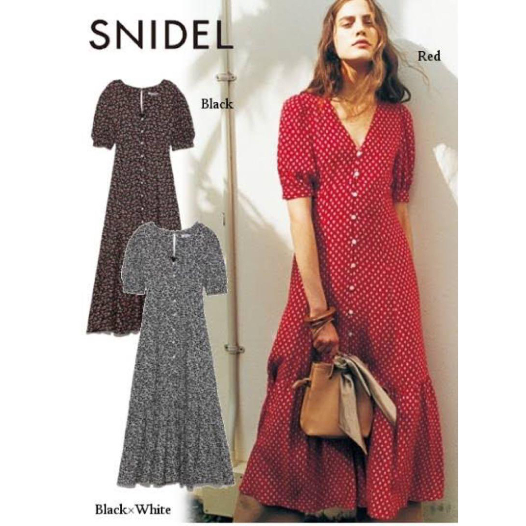 SNIDEL(スナイデル)のSNIDEL パフスリーブプリントロングワンピース レディースのワンピース(ロングワンピース/マキシワンピース)の商品写真