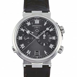 ブレゲ Breguet マリーン アラーム ミュージカル 5547 5547TI/G2/9ZU グレー文字盤 中古 腕時計 メンズ(腕時計(アナログ))