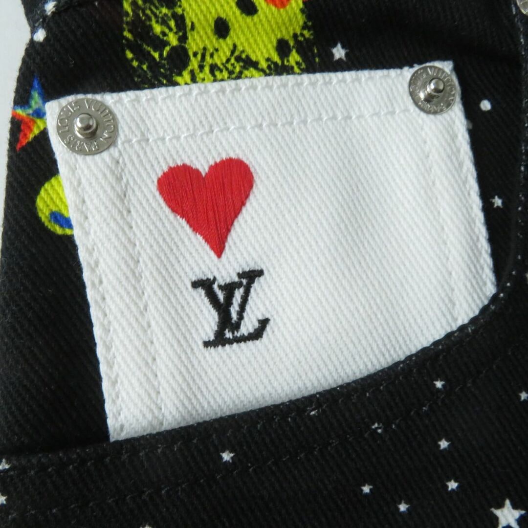 極美品 ルイヴィトン LOUIS VUITTON パンツ ロングパンツ ワイドパンツ ストライプ ウール ボトムス レディース 42(XL相当) ブラック/ホワイト