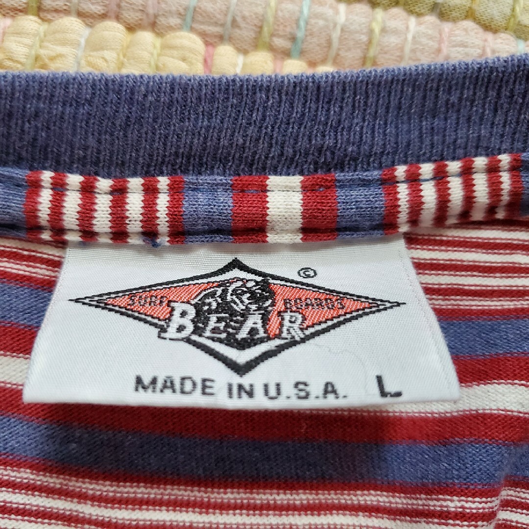 Bear USA(ベアー)のUSA製 90s bear ベアー ボーダー Tシャツ メンズのトップス(Tシャツ/カットソー(半袖/袖なし))の商品写真