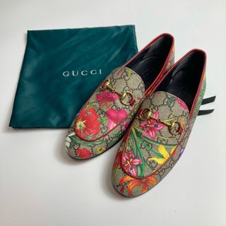 美品 現行 GUCCI グッチ フローラ シューズ レディース GG柄 22cm