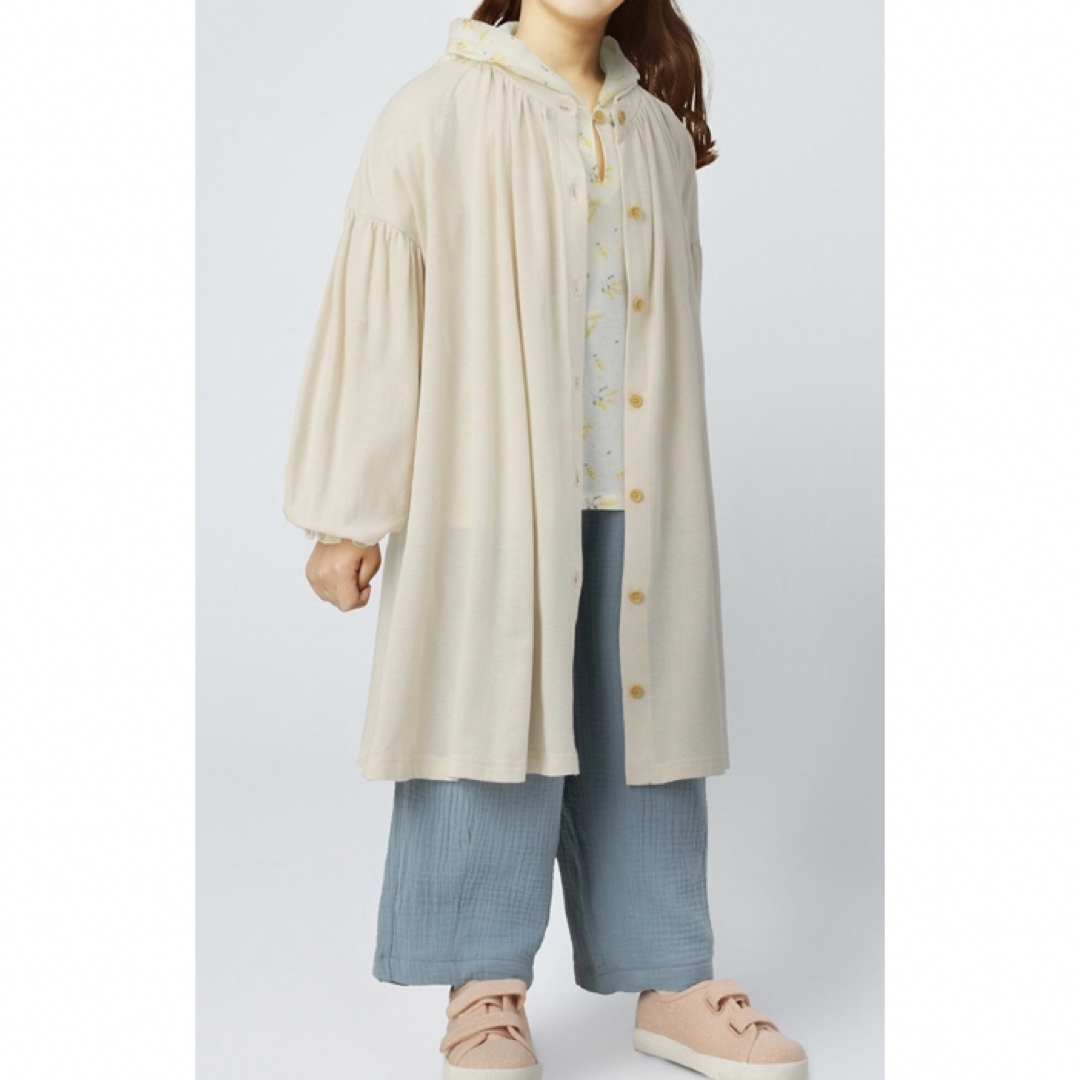 綿100%梨地前開きワンピース150cm キッズ/ベビー/マタニティのキッズ服女の子用(90cm~)(ワンピース)の商品写真