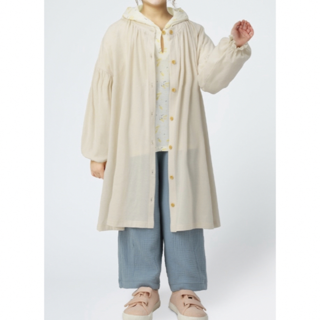 綿100%梨地前開きワンピース150cm キッズ/ベビー/マタニティのキッズ服女の子用(90cm~)(ワンピース)の商品写真