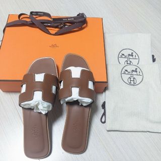 エルメス(Hermes)のHERMES　エルメス　サンダル　オラン　エクリュ37(サンダル)