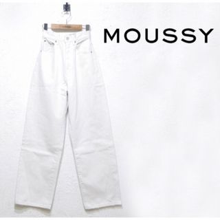 マウジー(moussy)のHW WHT LOOSE STRAIGHT MOUSSY マウジー　白　デニム(デニム/ジーンズ)