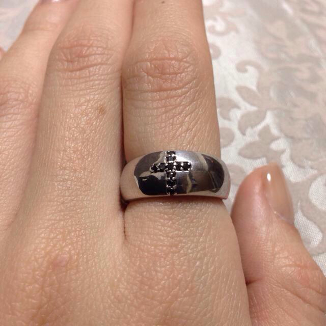 ブラックダイヤ シルバーリング レディースのアクセサリー(リング(指輪))の商品写真