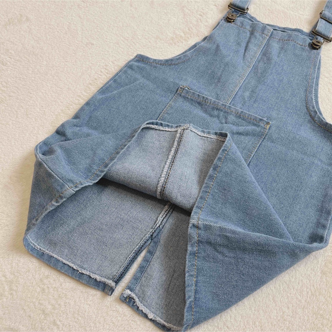 約110 デニムワンピース キッズ/ベビー/マタニティのキッズ服女の子用(90cm~)(ワンピース)の商品写真