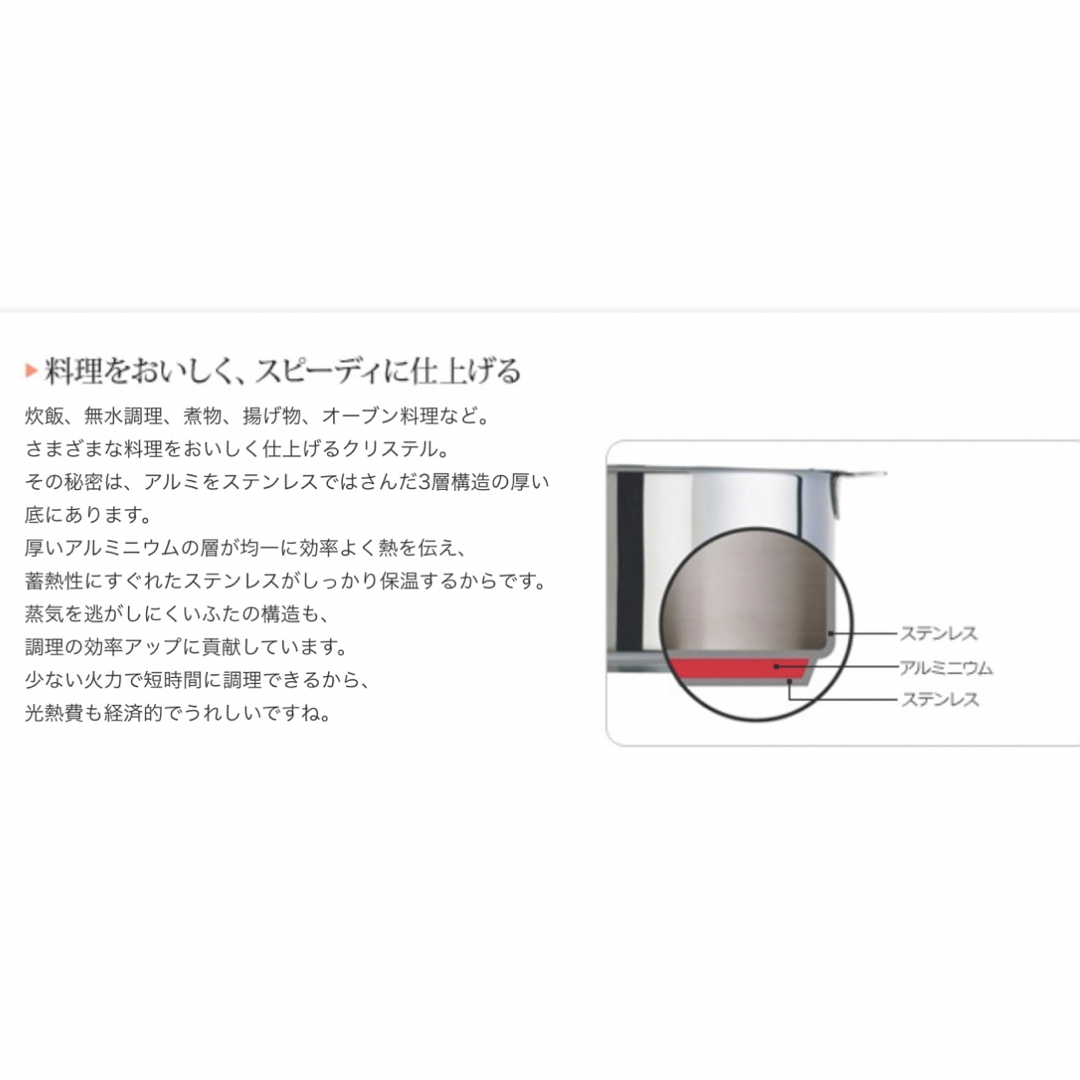 クリステル 鍋 multiply 全面多層鍋 22cm 4Lの通販 by sui|ラクマ