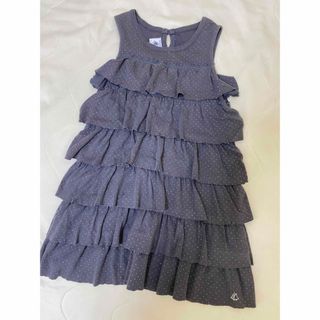 プチバトー(PETIT BATEAU)のプチバトー　女の子ワンピース　5ans  108cm　ティアードワンピ(ワンピース)