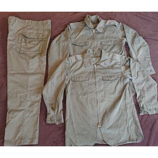 【中古品】自衛隊・OD作業服(PX品)、３点(戦闘服)