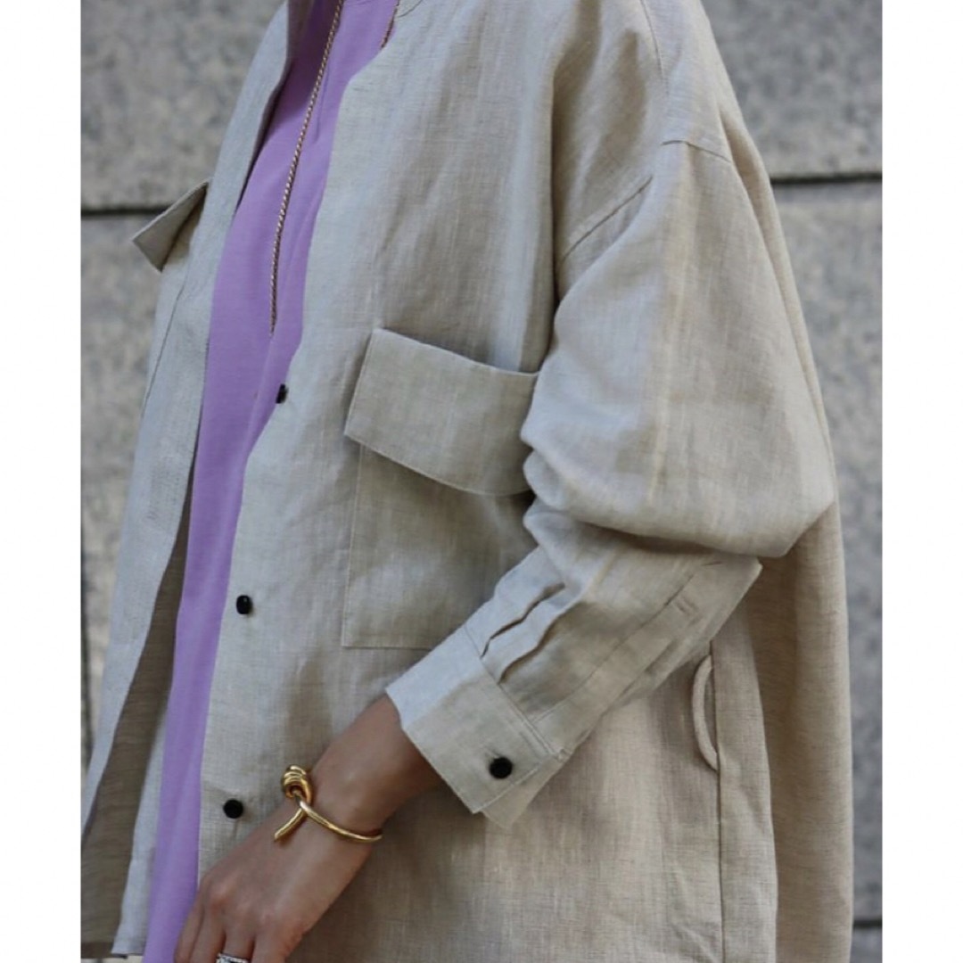 UNITED ARROWS(ユナイテッドアローズ)のMACHATTリネンシャツジャケット レディースのジャケット/アウター(ノーカラージャケット)の商品写真