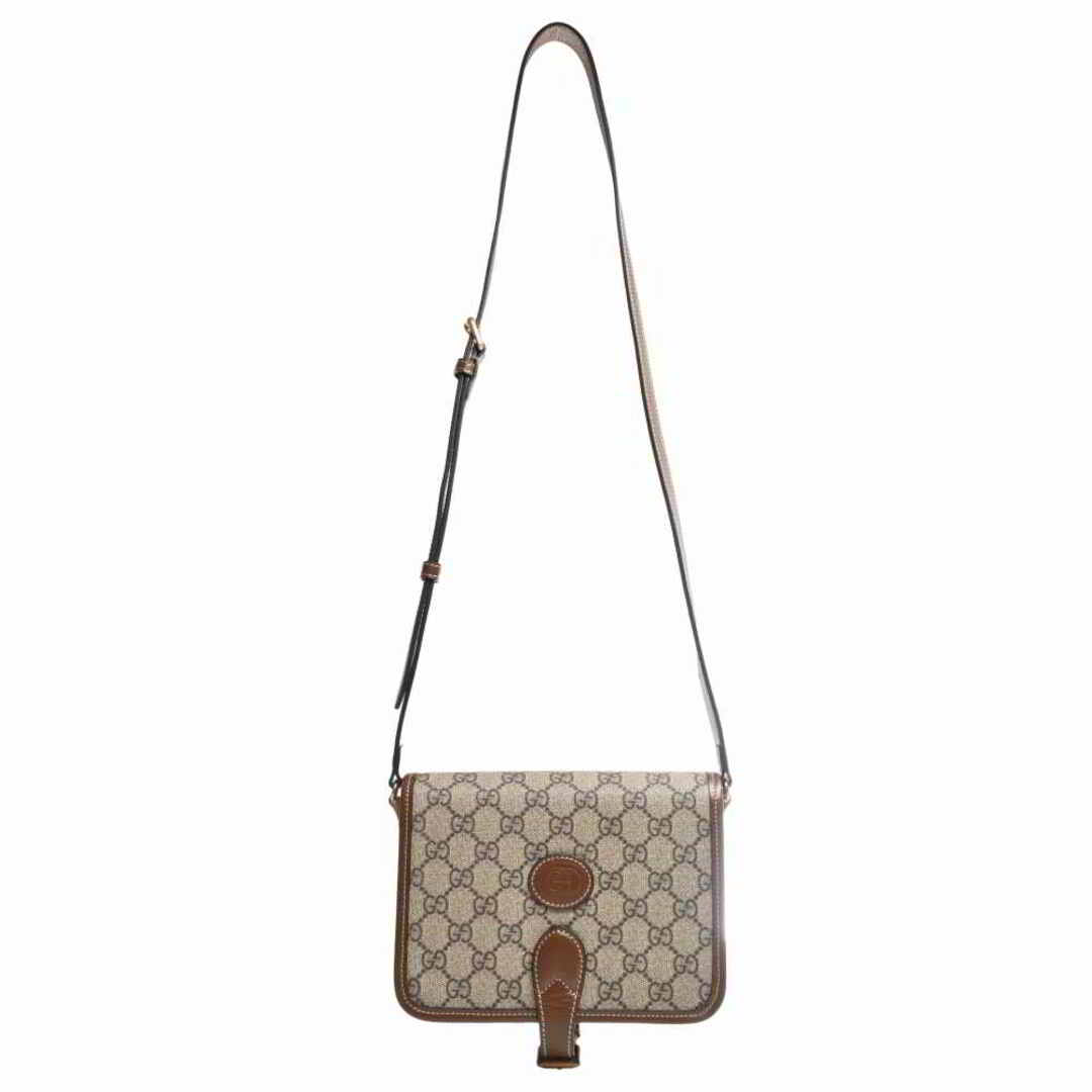 【中古】Gucci グッチ GGスプリーム インターロッキングG ミニ ショルダーバッグ 671620 ブラウン by | フリマアプリ ラクマ