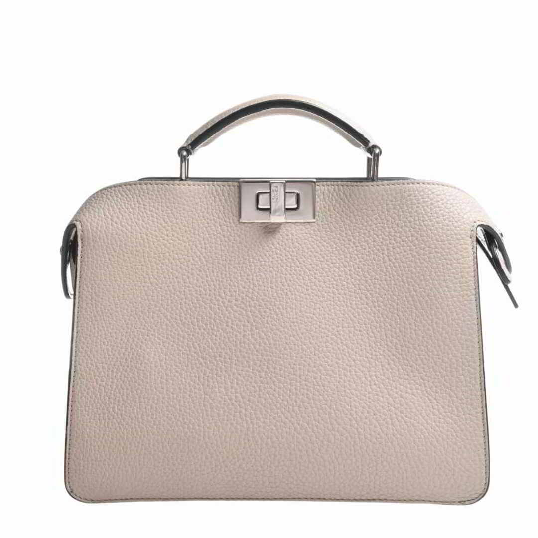 美品 FENDI フェンディ ミニピーカブー 2wayバッグ グレージュ