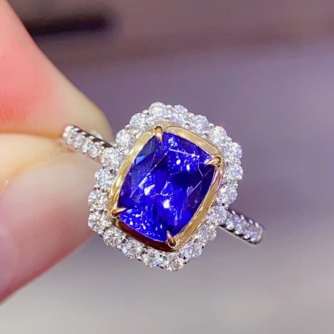 ⭐天然タンザナイト ダイヤ リング k18 1.9ct - リング(指輪)