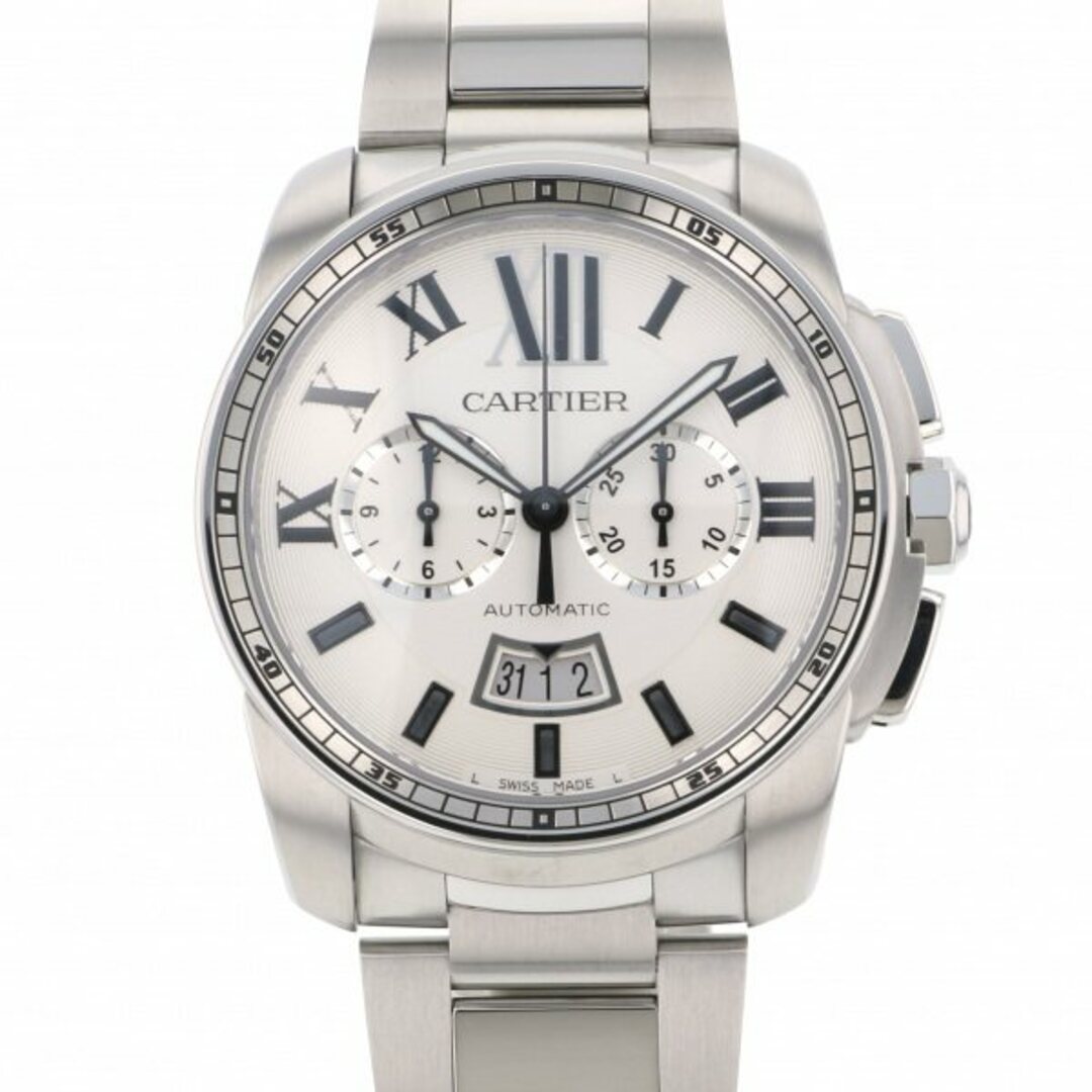 カルティエ Cartier カリブル ドゥ クロノグラフ W7100045 シルバー文字盤 新古品 腕時計 メンズ