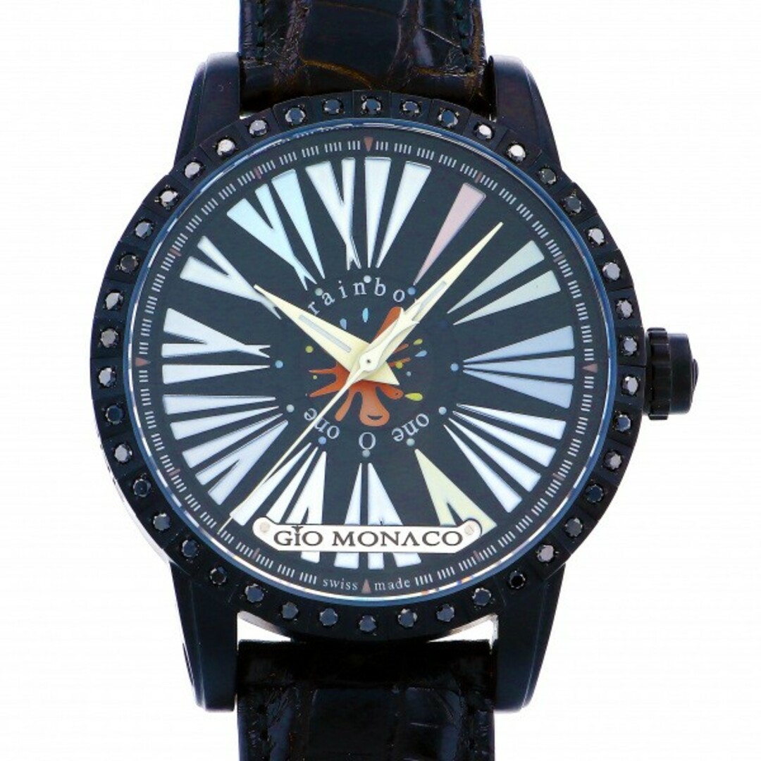 ジオ・モナコ GIO MONACO レインボー 924A ブラック文字盤 新古品 腕時計 メンズ時計