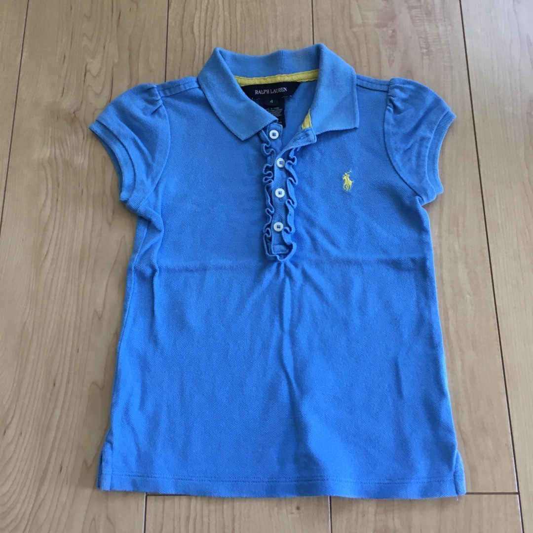 Ralph Lauren(ラルフローレン)のラルフローレン ポロシャツ 4才 水色 ブルー キッズ 子供用 100 キッズ/ベビー/マタニティのキッズ服女の子用(90cm~)(Tシャツ/カットソー)の商品写真