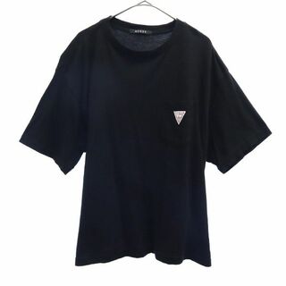 ゲス(GUESS)のゲス ロゴワッペン 半袖 Tシャツ XXS ブラック GUESS メンズ 【中古】  【230613】 メール便可(Tシャツ/カットソー(半袖/袖なし))