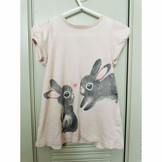 エイチアンドエム(H&M)の★H&M★うさぎピンク半袖シャツ★9〜12ヶ月(シャツ/カットソー)