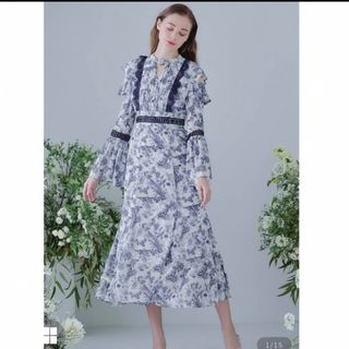 Riu トワルドジュイワンピース　Toile de jouy dress (ロングワンピース/マキシワンピース)