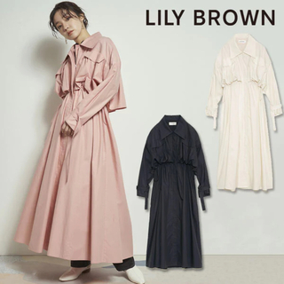 リリーブラウン(Lily Brown)のリリーブラウン LILYBROWN 撥水ワンピース ピンク ロングワンピース(ロングワンピース/マキシワンピース)